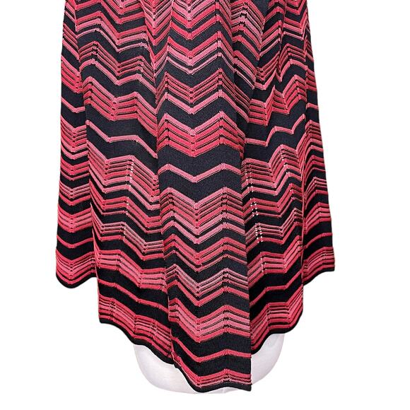 Exclusively Misook Size M Oversized Cardigan Sweater Vintage Zip Chevron Zig Zag - Picture 12 of 15